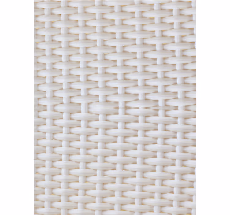 Papel mural living comedor efecto ratán blanco - TenVinilo