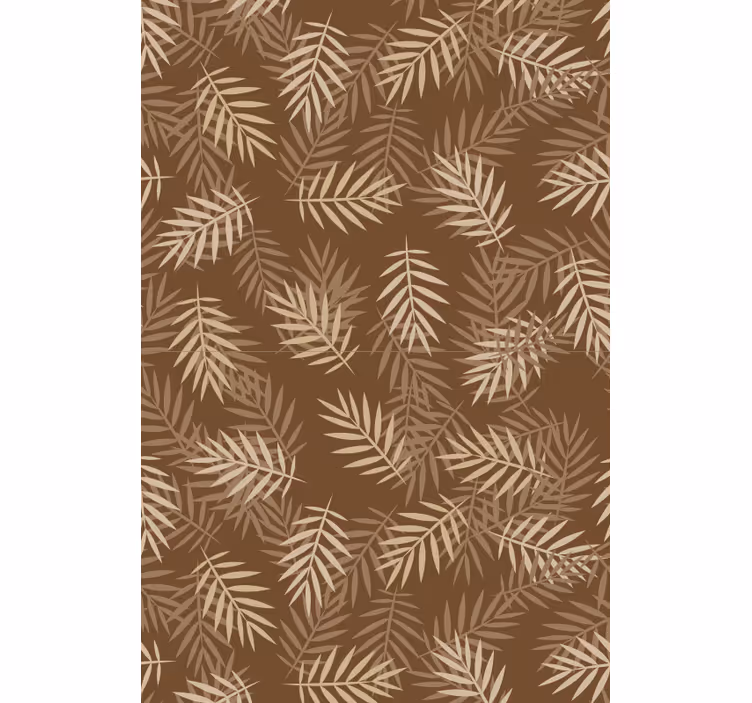 Papel mural living comedor patrón de hojas natural - TenVinilo