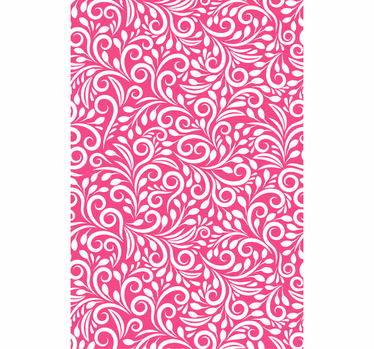 Papel mural living comedor patrón de remolinos florales - TenVinilo