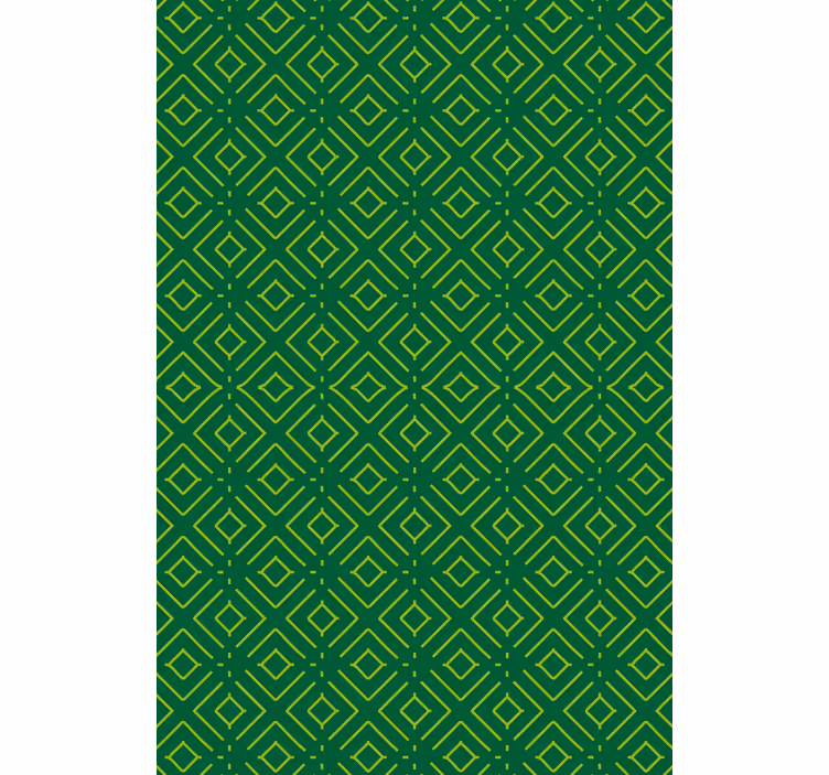 Papel mural living comedor patrón geométrico verde - TenVinilo