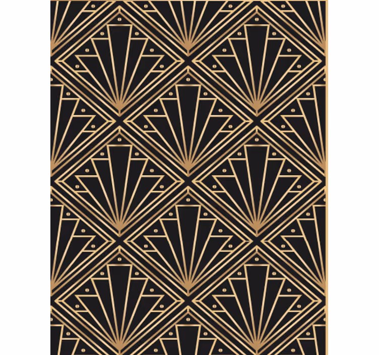Papel mural living comedor patrón art deco - TenVinilo
