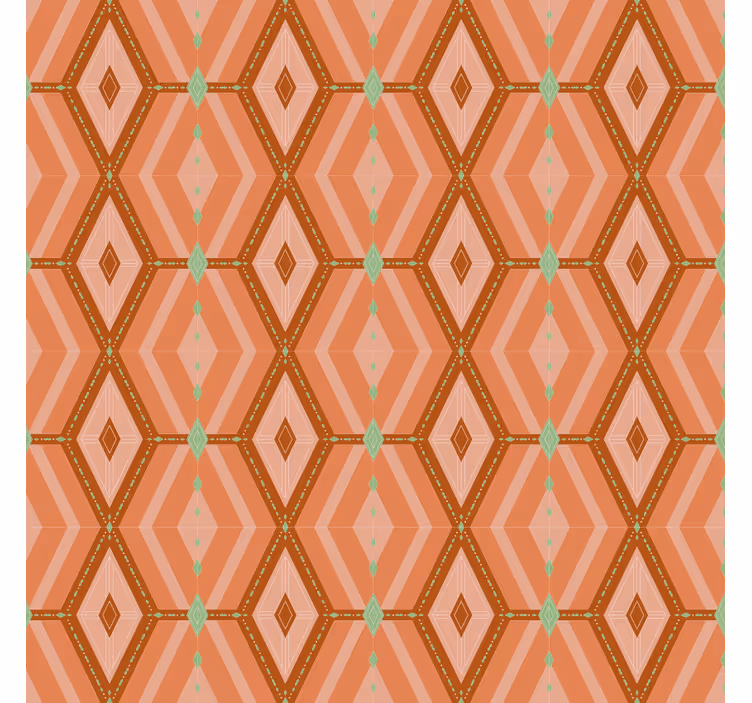 Papel mural living comedor patrón hexagonal geométrico - TenVinilo