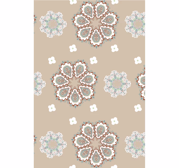Papel mural living comedor patrones florales elegantes - TenVinilo