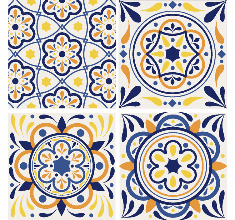 Papel mural azulejos estilo portugués - TenVinilo
