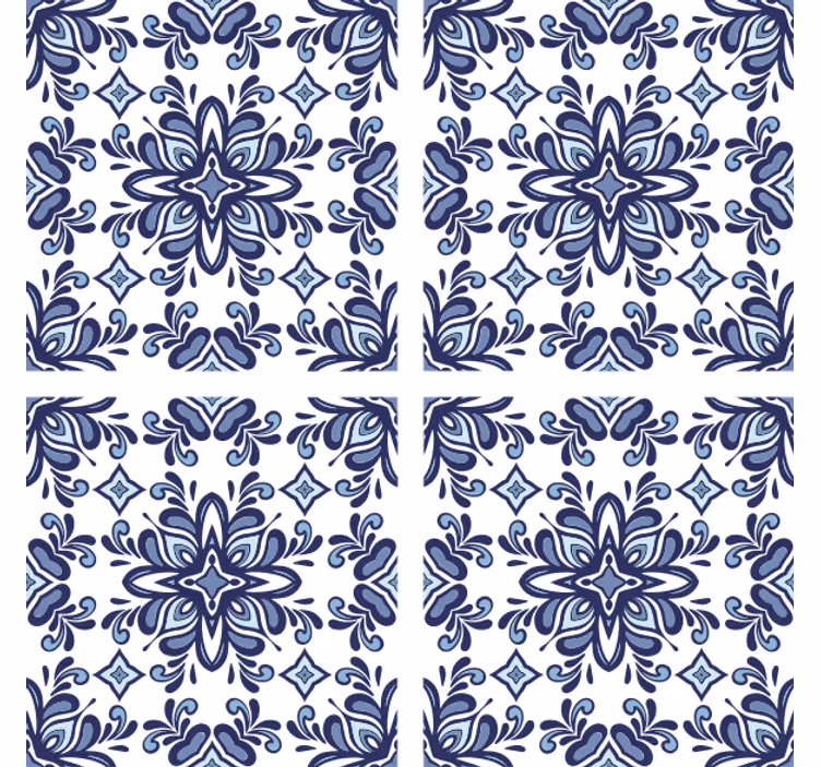 Papel mural azulejos estilo marroquí azul - TenVinilo