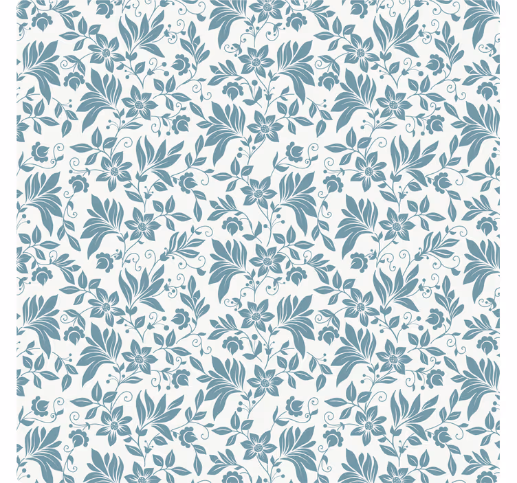 Papel mural azulejos azulejo floral turquesa - TenVinilo