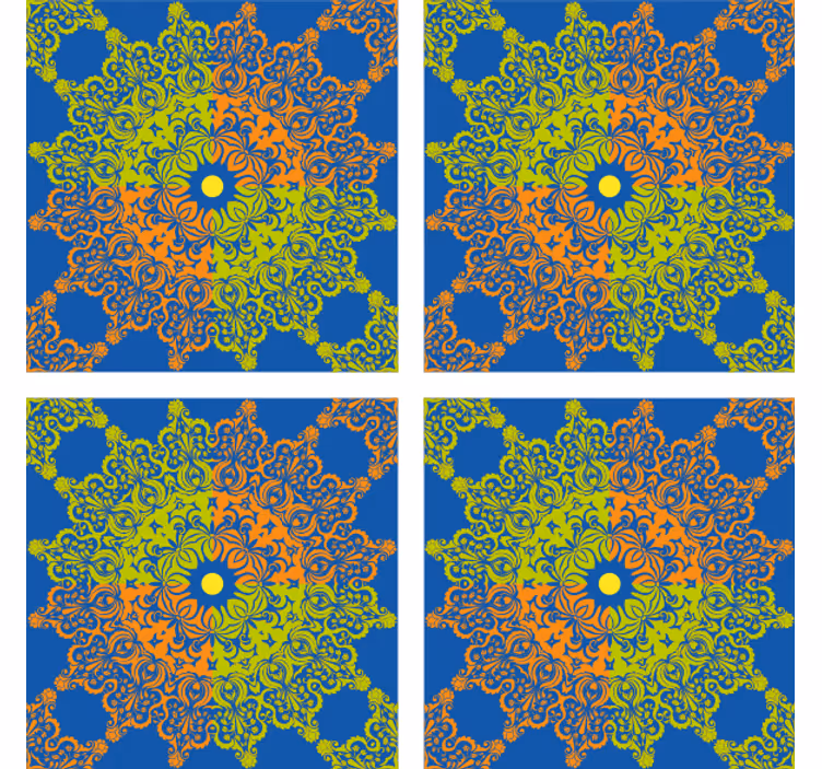 Papel mural azulejos patrón de mandala colorido - TenVinilo