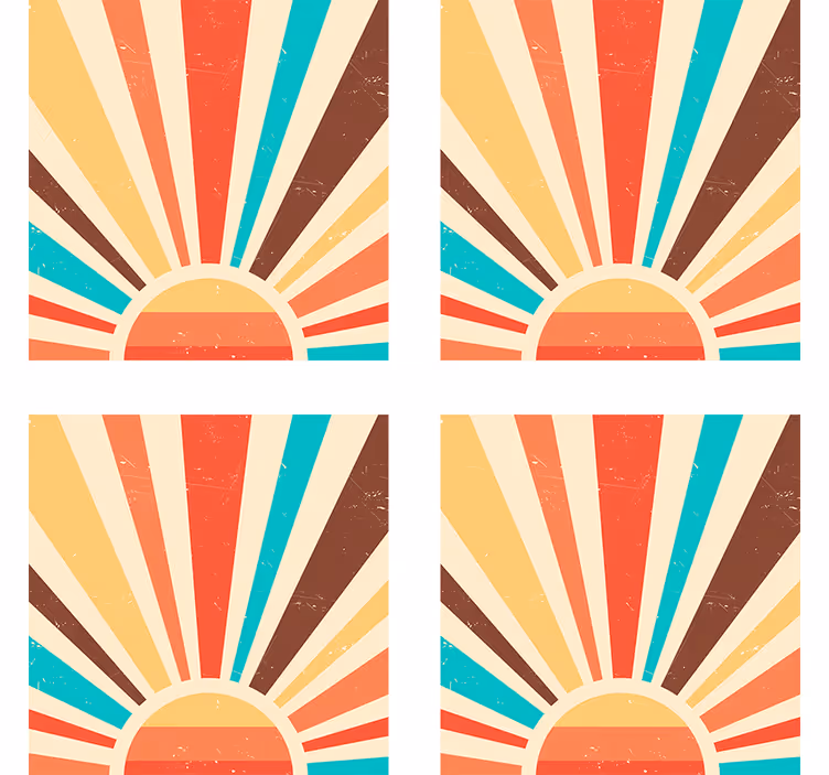 Papel mural vintage atardecer abstracto vintage - TenVinilo