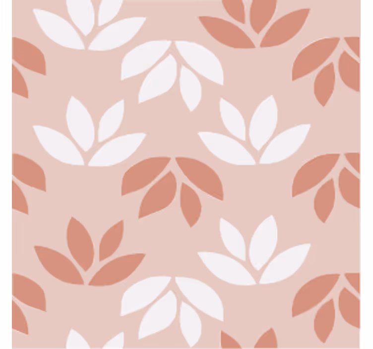 Papel mural vintage posavasos rosa floral hoja - TenVinilo