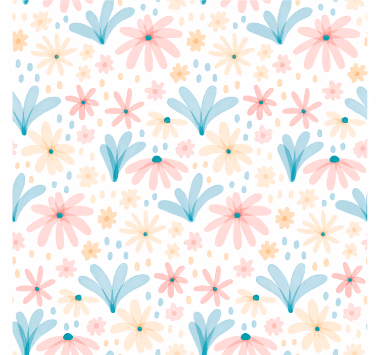 Papel pintado flores en tonos pastel - TenVinilo