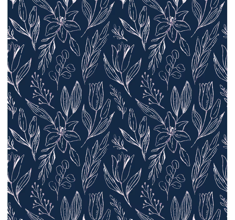 Papel pintado flores diseño floral lirios sin costuras - TenVinilo