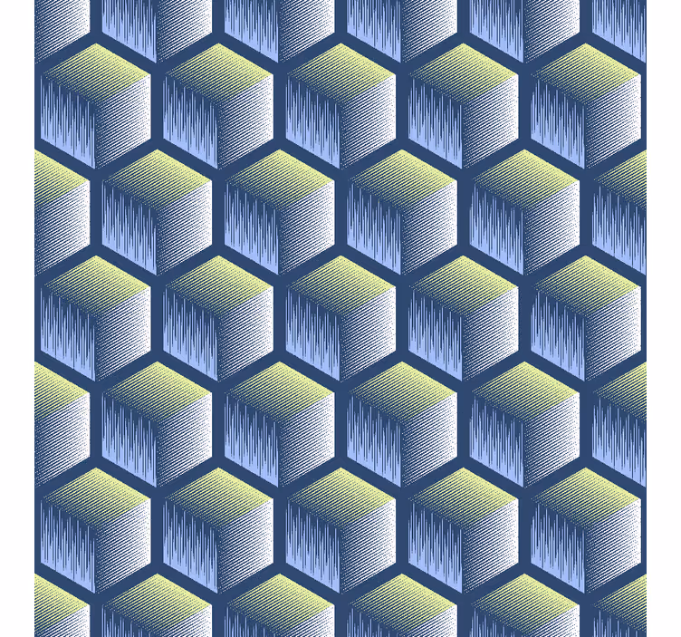 Papel mural geométrico patrón de cubos hexagonales - TenVinilo