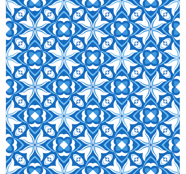 Papel mural vintage jarrón azul moderno estilo hampton - TenVinilo