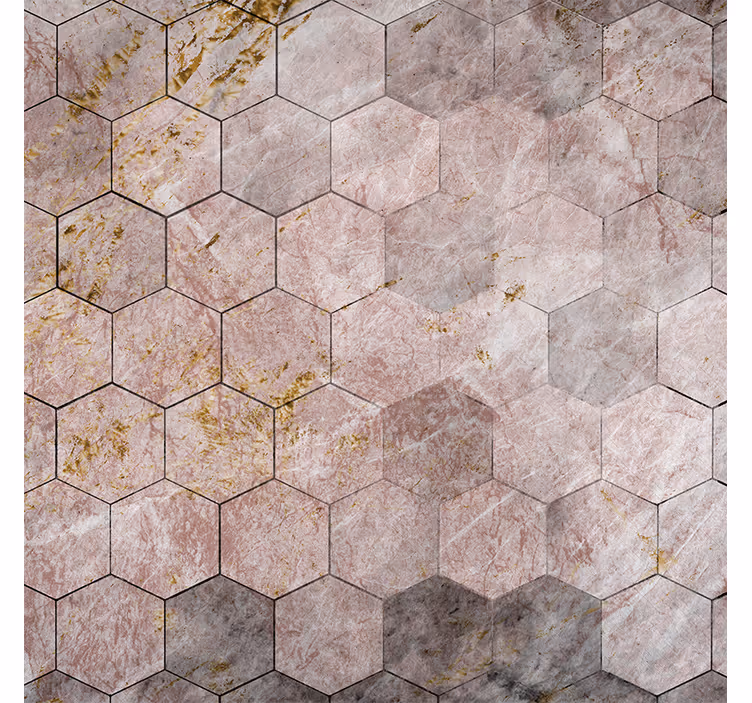 Papel mural vintage patrón hexagonal con efecto ombré - TenVinilo
