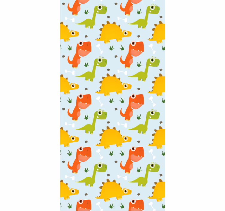 Papel mural dinosaurios patrón de pequeños dinos - TenVinilo