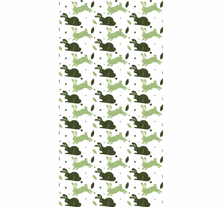 Papel mural dinosaurios con conejos verdes - TenVinilo
