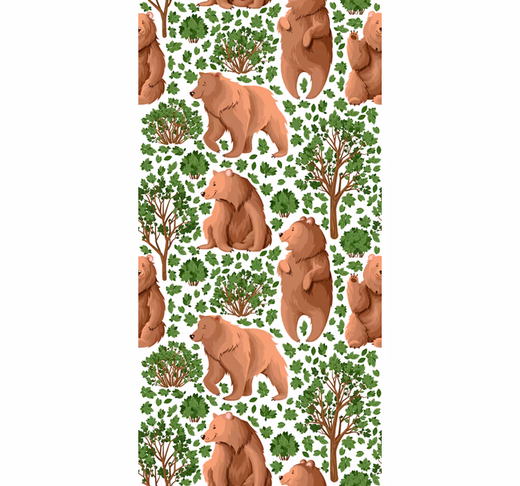 Papel mural árboles con fauna - TenVinilo
