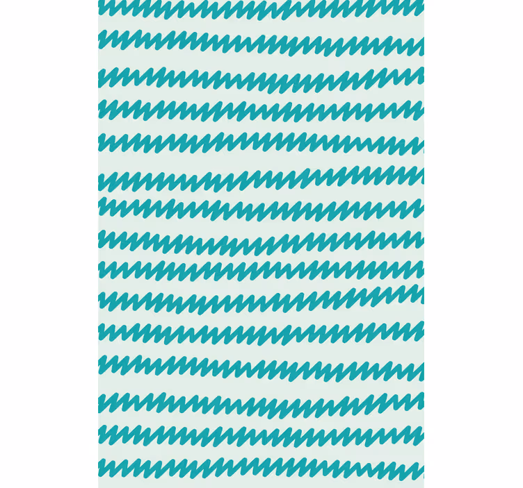 Papel mural oficinas zig zag a mano en acuamarina y blanco - TenVinilo