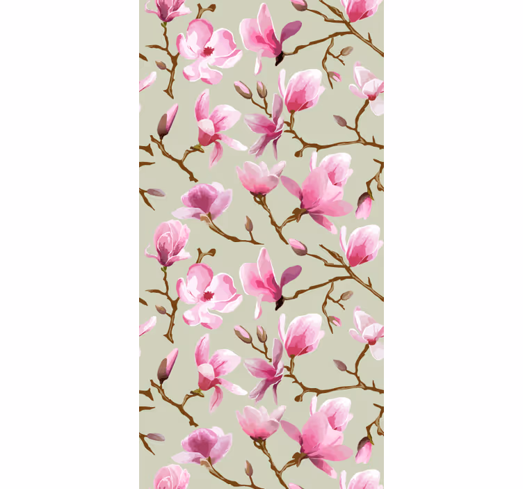 Papel mural cocina flor de magnolia rosa - TenVinilo