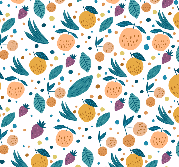 Papel mural cocina sabores frutales - TenVinilo