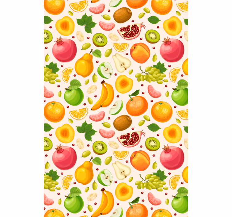 Papel mural cocina mezcla de frutas coloridas - TenVinilo
