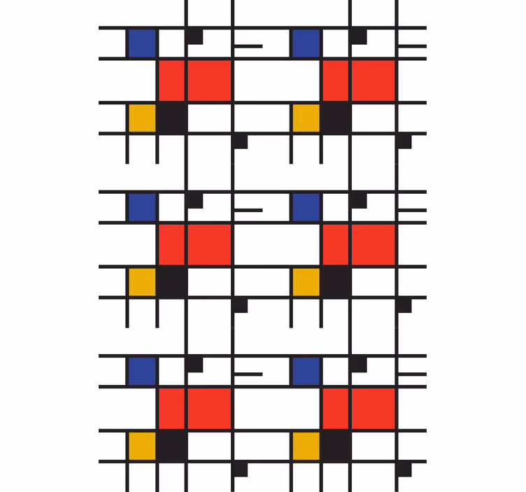 Papel mural moderno arte geométrico de mondrian - TenVinilo