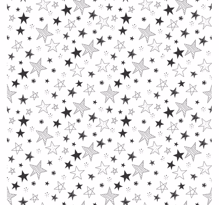 Papel mural moderno puntos y estrellas - TenVinilo