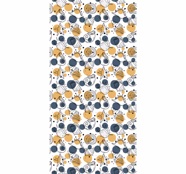 Papel mural moderno con diseño de conchas - TenVinilo