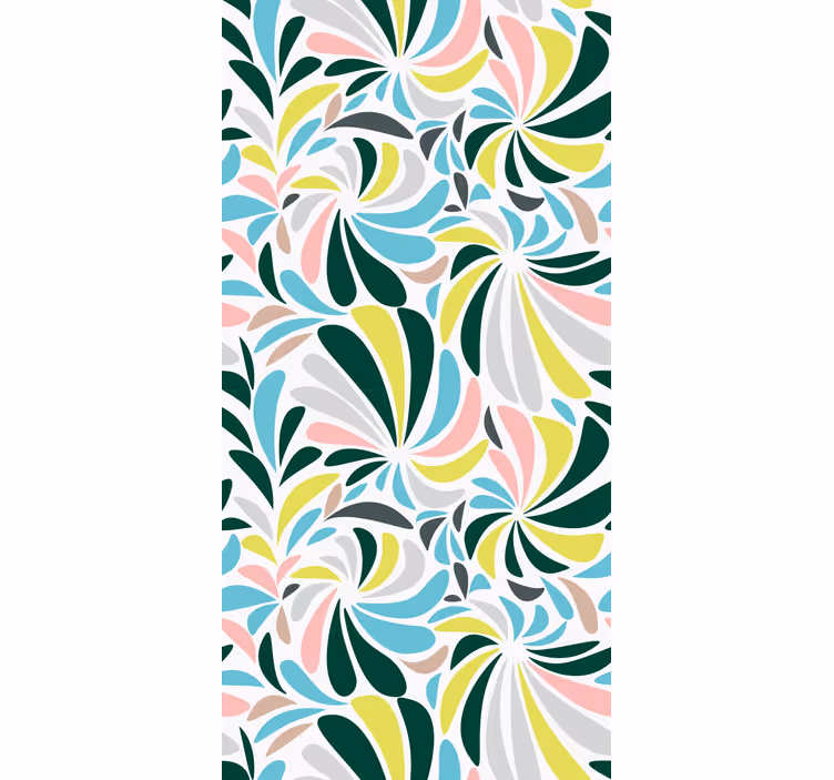 Papel mural moderno plumas de colores encadenadas - TenVinilo