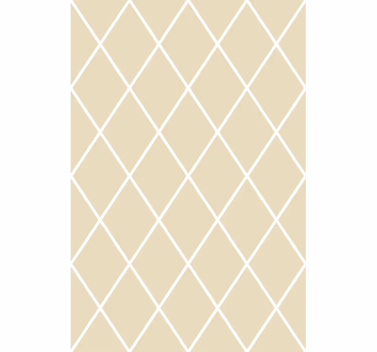 Papel mural moderno patrón minimalista diamante crema - TenVinilo