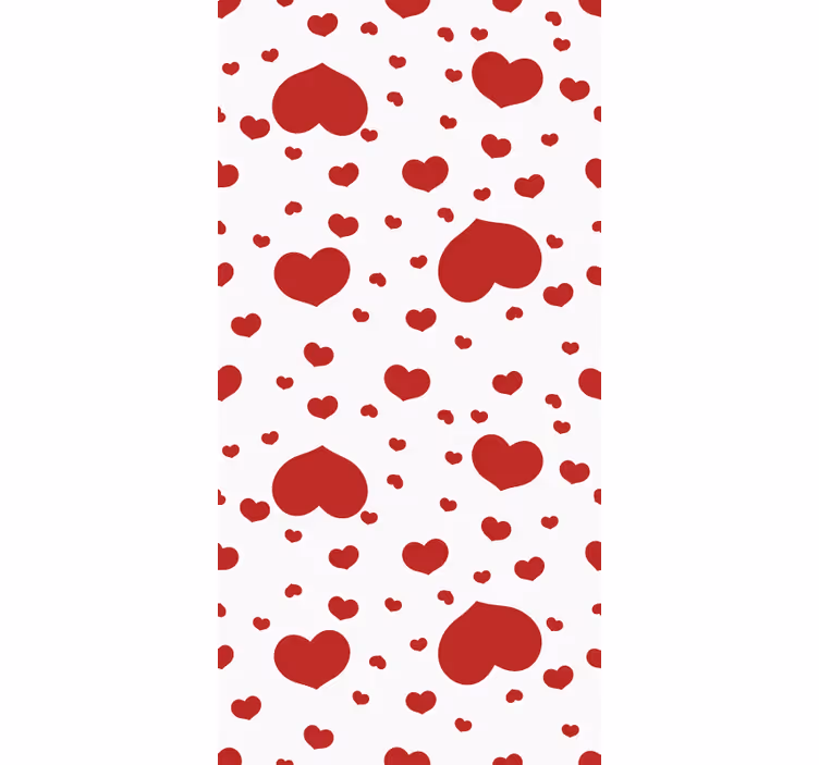 Papel mural moderno corazones pequeños y grandes - TenVinilo