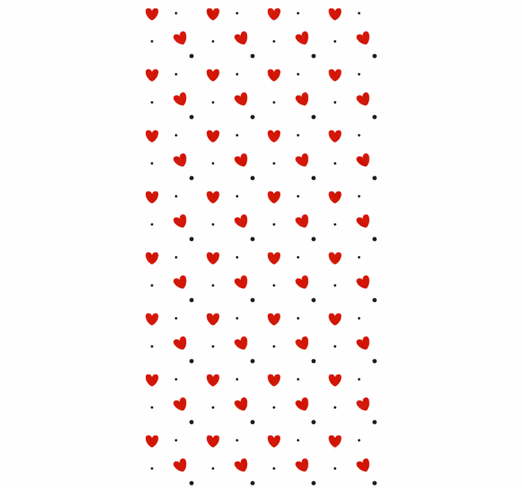 Papel mural moderno corazones y puntos decorativos - TenVinilo