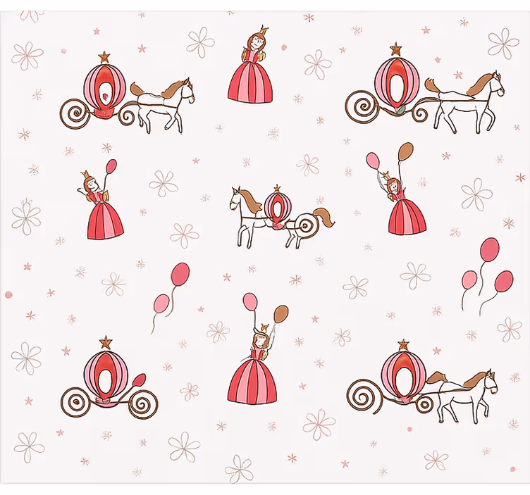 Papel mural infantil princesa de cuento de hadas - TenVinilo