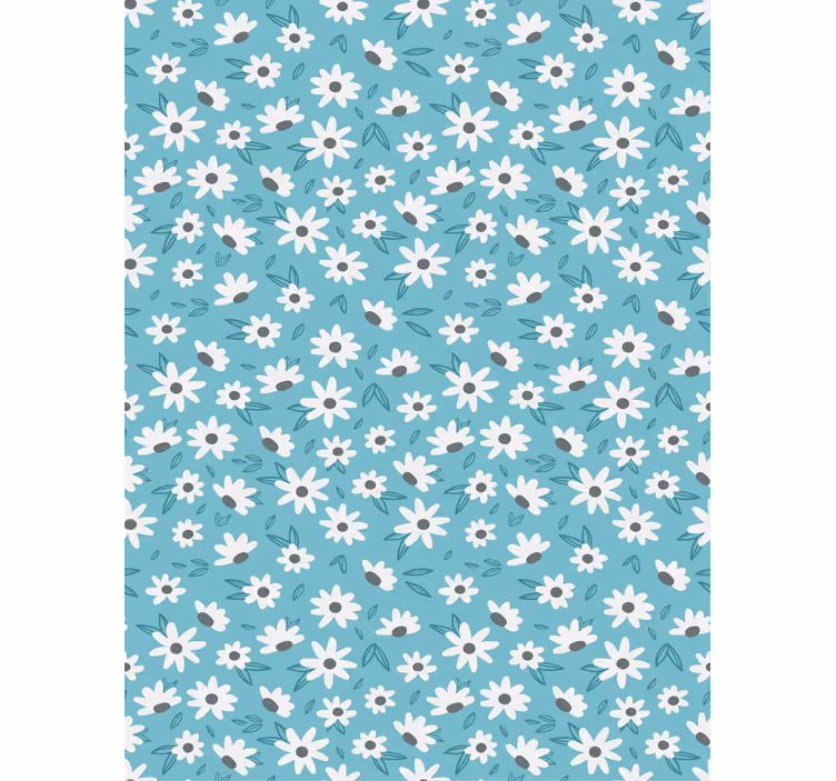 Papel mural comedor motivo floral de margaritas - TenVinilo