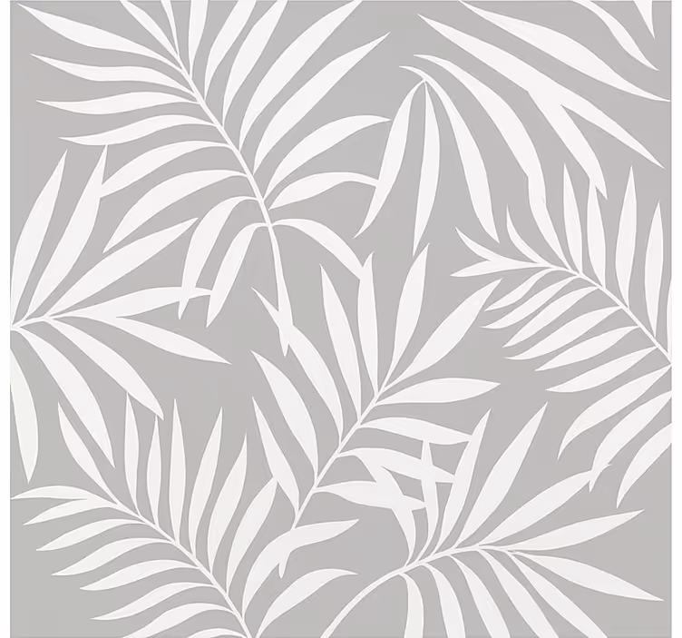 Papel mural baño hojas elegantes grises - TenVinilo
