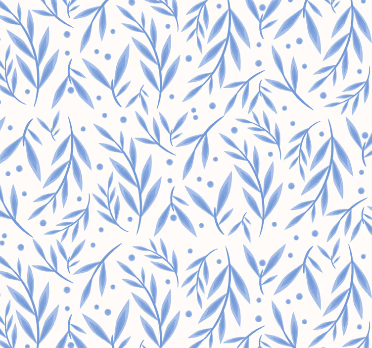 Papel mural baño patrón azul y blanco - TenVinilo