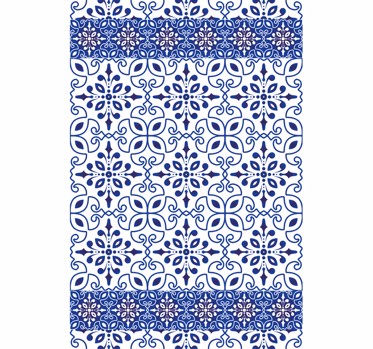 Papel mural baño azulejos azules ornamentales - TenVinilo