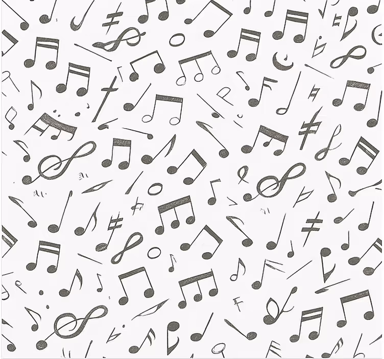Papel mural juvenil patrón de notas musicales - TenVinilo