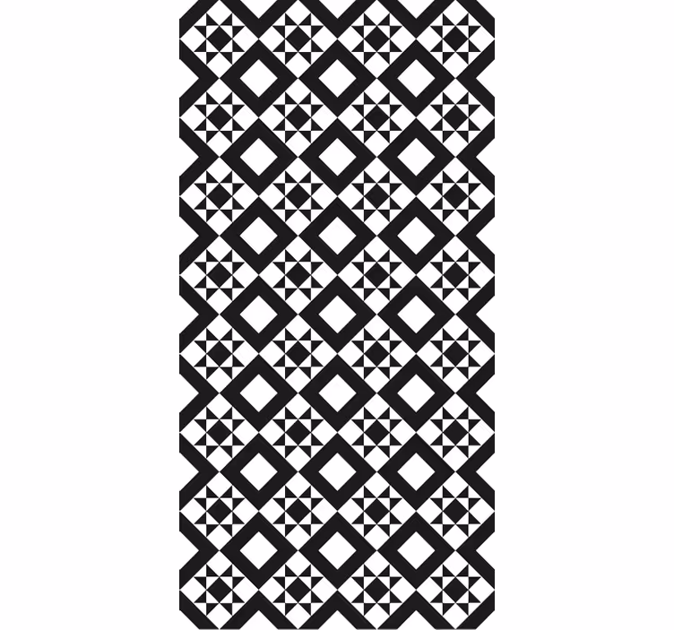 Papel mural cocina azulejo geométrico blanco y negro - TenVinilo