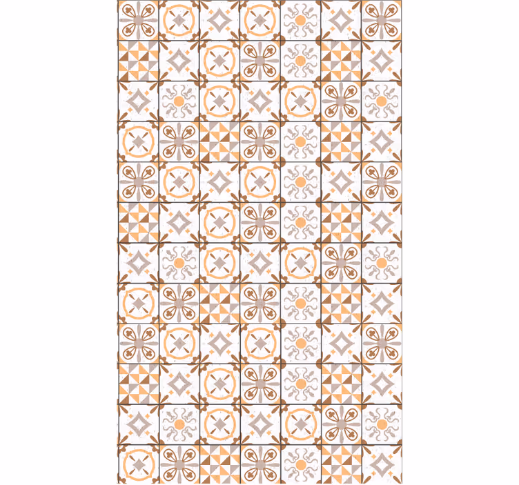 Papel mural cocina alfombra vinílica cuadros marrones - TenVinilo