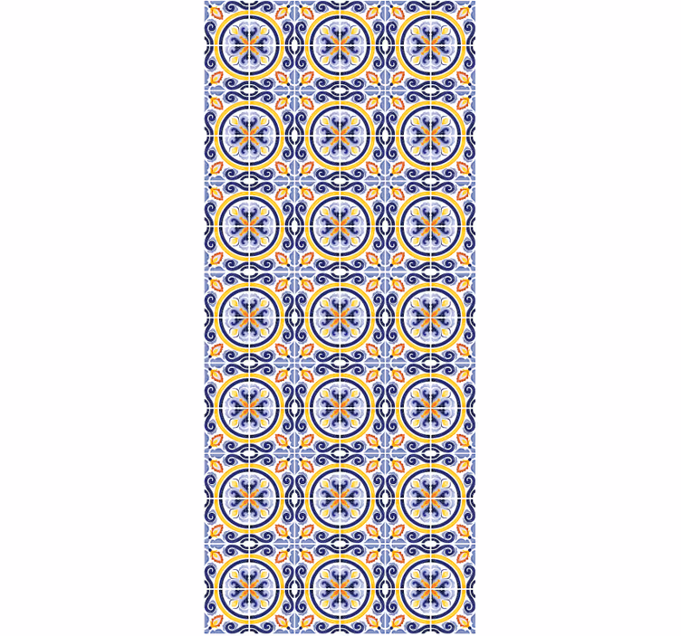 Papel mural cocina azulejos de verano - TenVinilo