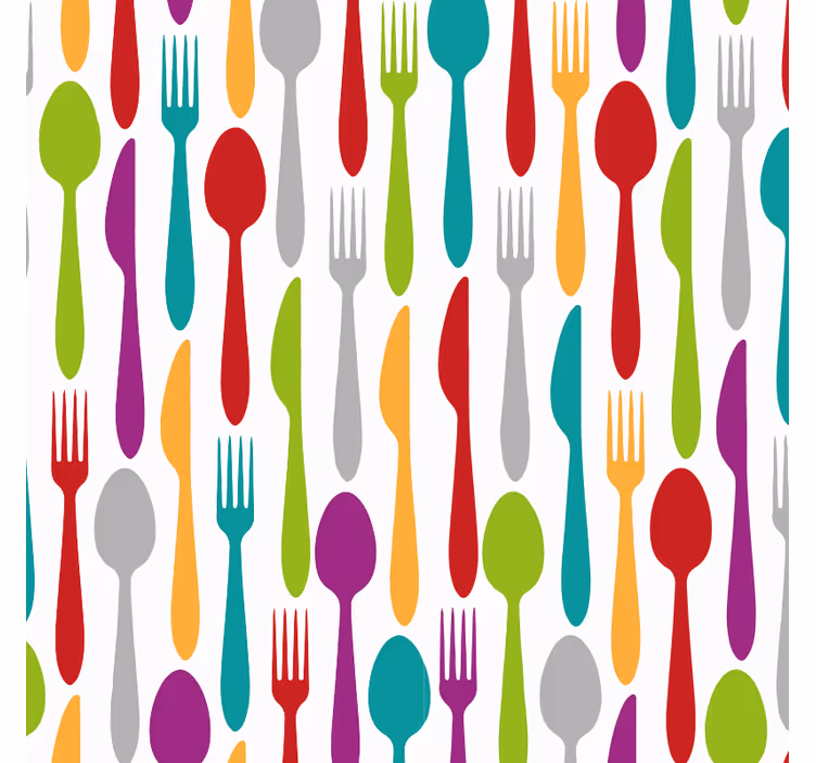 Papel mural cocina utensilios de cocina - TenVinilo