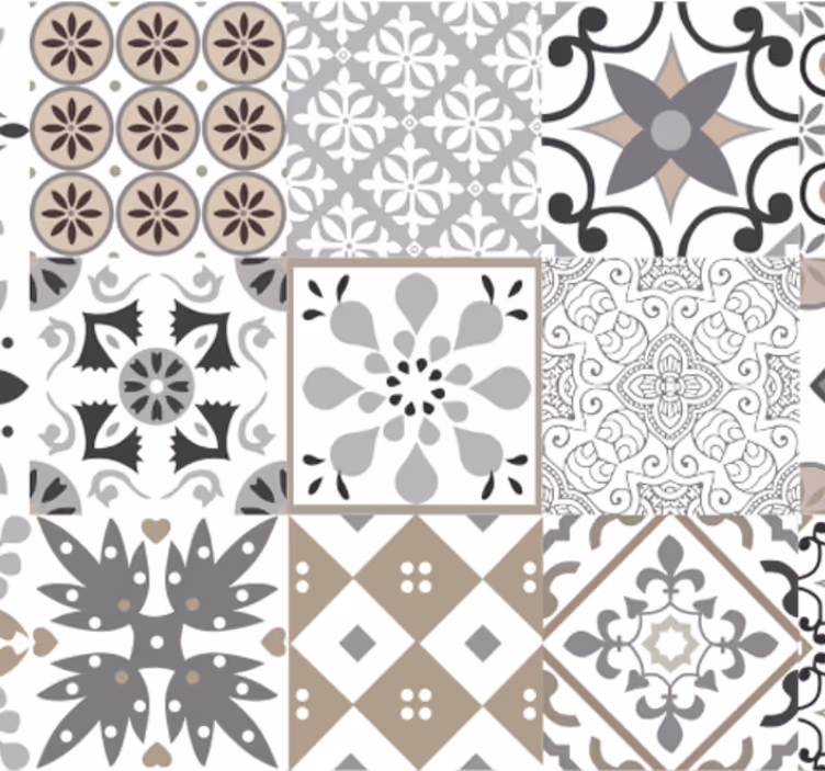 Papel mural cocina mosaico gris - TenVinilo