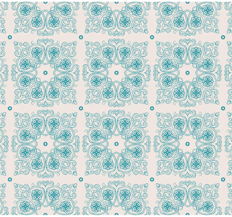 Papel mural cocina azulejos turquesa - TenVinilo