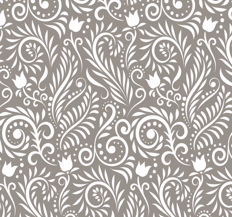 Papel mural cocina hoja gris ruskin - TenVinilo