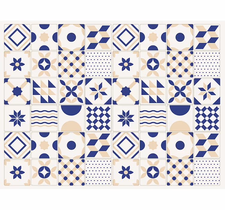 Papel mural cocina estilo azulejo cerámico - TenVinilo