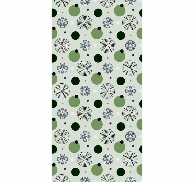 Papel mural cocina patrones circulares verdes - TenVinilo