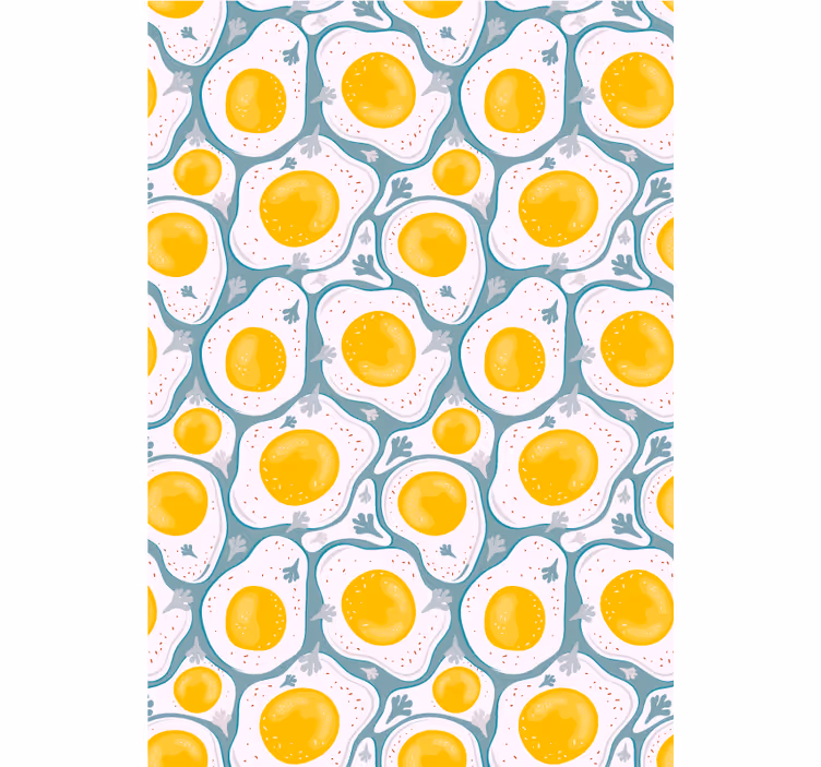 Papel mural cocina patrón de huevos soleados - TenVinilo