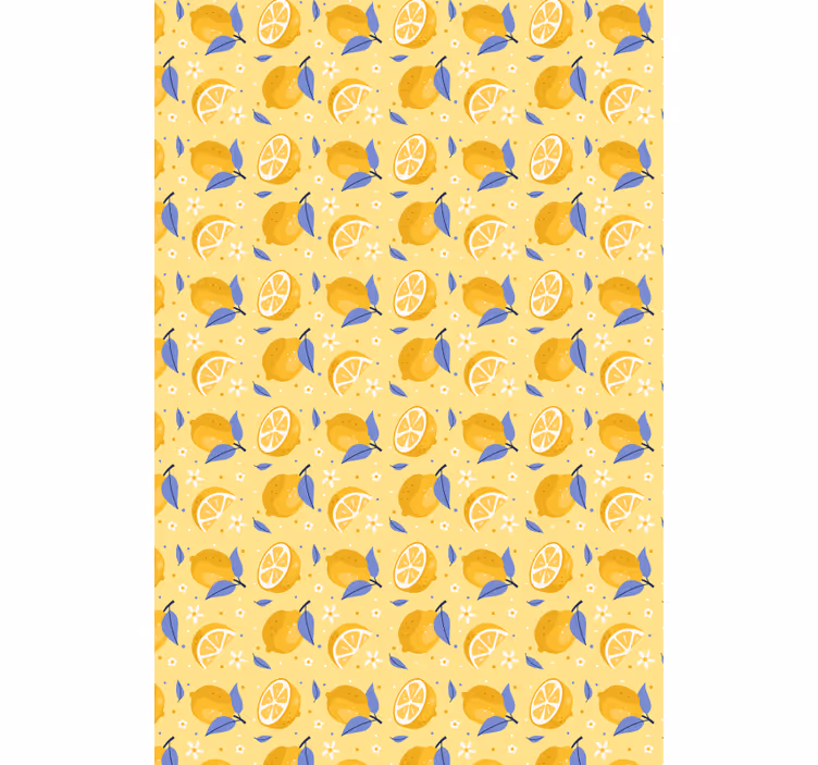 Papel mural cocina patrón de limones - TenVinilo
