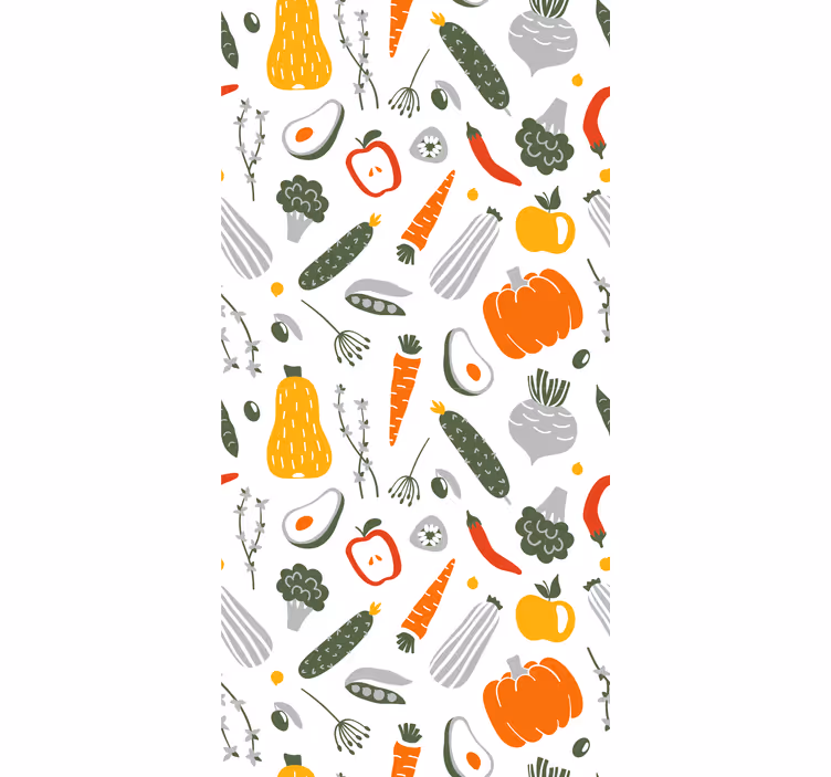 Papel mural cocina colección de verduras coloridas - TenVinilo